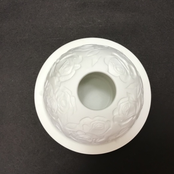 Fairy Lamp Votive Candle Holder Bisque Lithophane Roses Pattern Seagull Studios - Picture 5 of 7